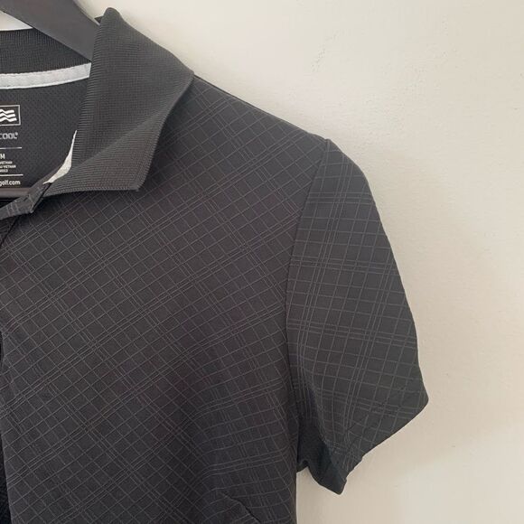 Adidas Black Print Climacool Golf Shirt Sz M - Picture 4 of 8